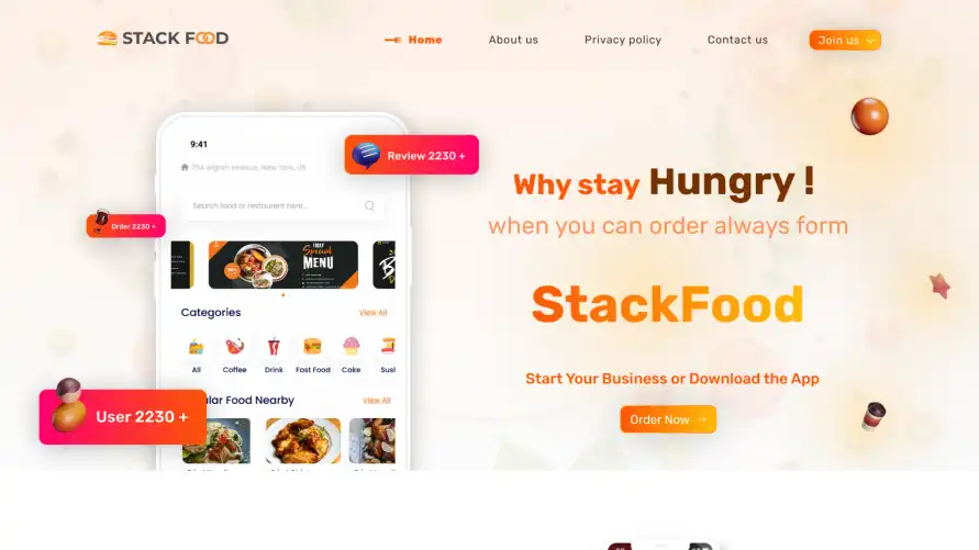 StackFood comes with a complete package