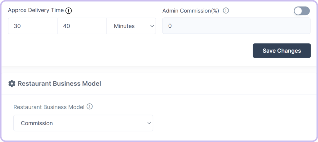 stackfood commission based business model dashboard