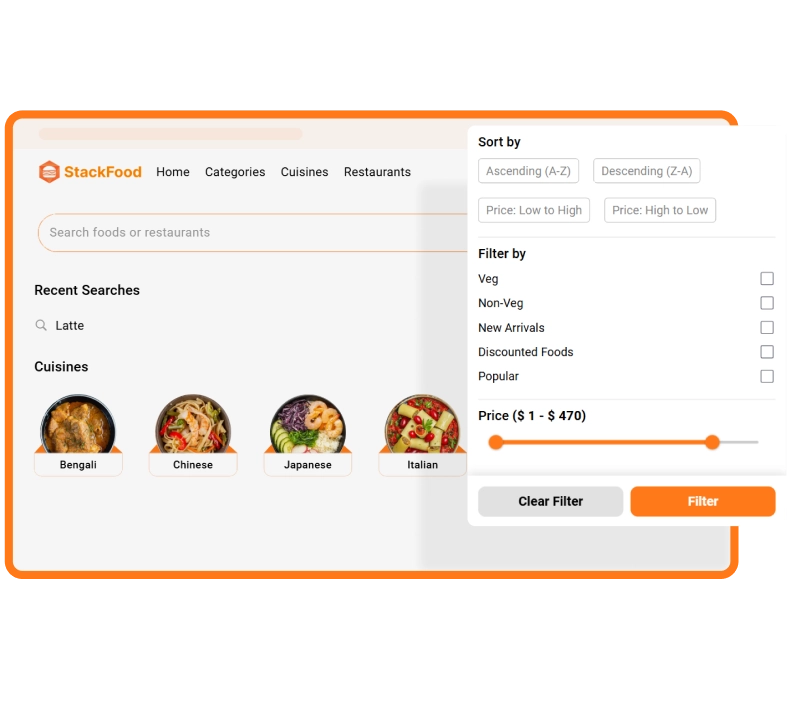 Food Marketplace Website with Advanced Search